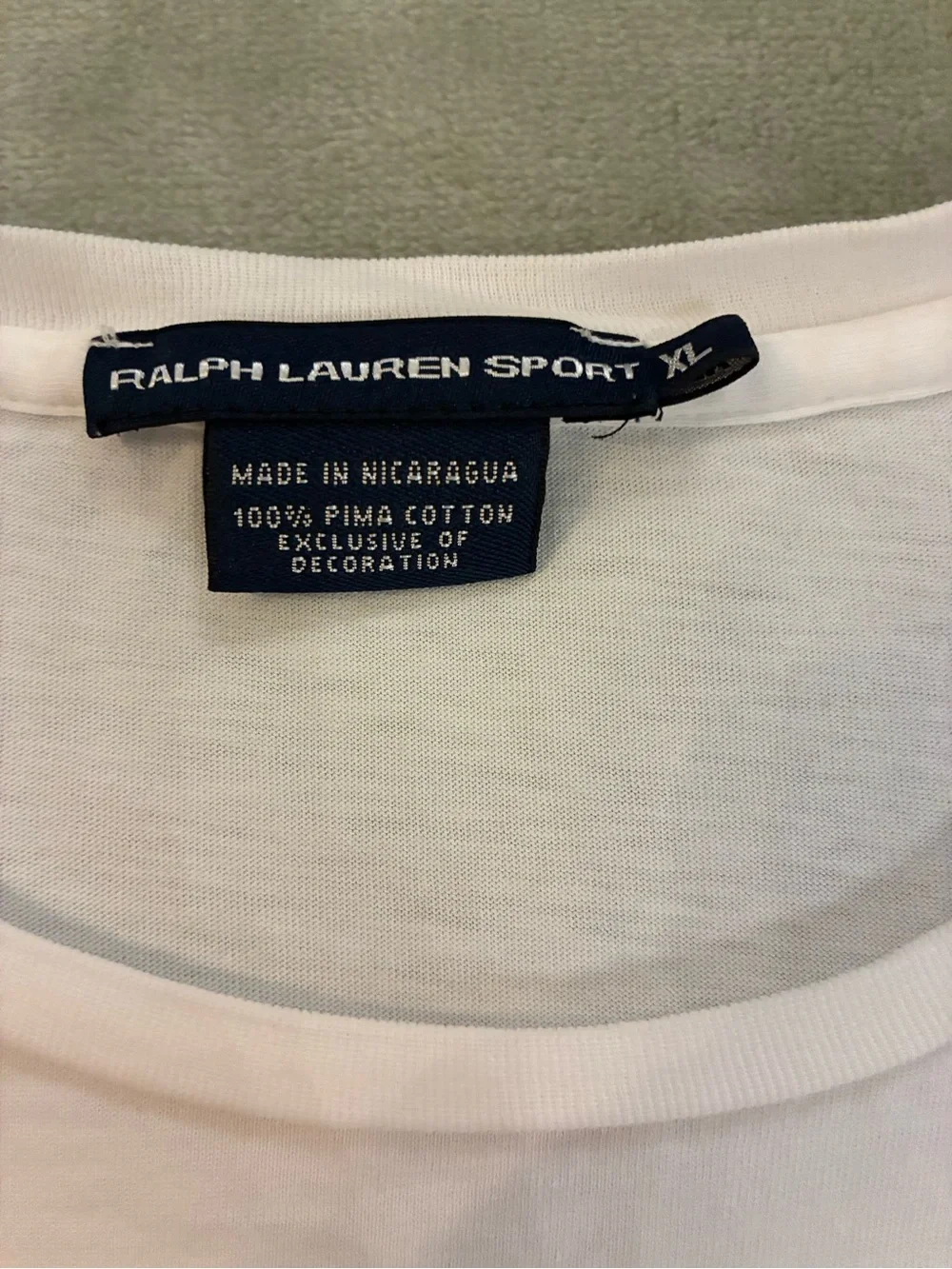 Boys Ralph Sport Brand Lauren Classic White Polo Pony Crew Neck T-Shirt Size XL